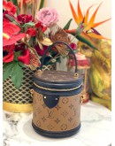 (LIKE NEW) LOUIS VUITTON CANNES TOP HANDLE BAG IN BROWN BLACK MONOGRAM REVERSE CANVAS / LEATHER 