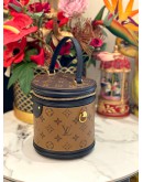 (LIKE NEW) LOUIS VUITTON CANNES TOP HANDLE BAG IN BROWN BLACK MONOGRAM REVERSE CANVAS / LEATHER 