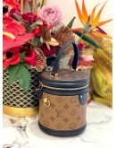 (LIKE NEW) LOUIS VUITTON CANNES TOP HANDLE BAG IN BROWN BLACK MONOGRAM REVERSE CANVAS / LEATHER 