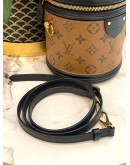 (LIKE NEW) LOUIS VUITTON CANNES TOP HANDLE BAG IN BROWN BLACK MONOGRAM REVERSE CANVAS / LEATHER 