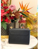 (LIKE NEW) LOUIS VUITTON TWIST PM FLAP SHOULDER BAG IN GOLD HARDWARE WITH BLACK EPI LEATHER -FULL SET-