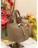 2022 HERMES PICOTIN 18 IN ETOUPE CLEMENCE LEATHER     