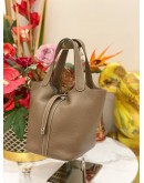 2022 HERMES PICOTIN 18 IN ETOUPE CLEMENCE LEATHER     