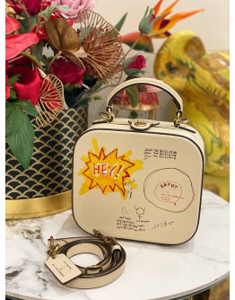 COACH X JEAN MICHEL BASQUIAT IVORY SQUARE CROSSBODY BAG BEIGE