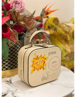 COACH X JEAN MICHEL BASQUIAT IVORY SQUARE CROSSBODY BAG BEIGE