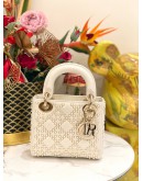 CHRISTIAN DIOR MINI LADY DIOR IN PEARL STUDDED