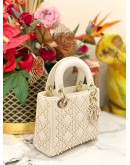 CHRISTIAN DIOR MINI LADY DIOR IN PEARL STUDDED