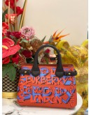 (LIKE NEW) BURBERRY LEATHER PRINTED GRAFFITI BANNER SATCHEL BAG WITH STRAP 