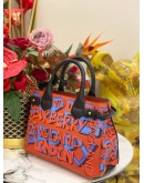 (LIKE NEW) BURBERRY LEATHER PRINTED GRAFFITI BANNER SATCHEL BAG WITH STRAP 