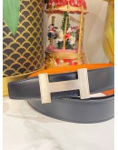 HERMES H BUCKLE BELT WITH REVERSIBLE LEATHER STRAP GOLD HARWARE