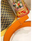 HERMES H BUCKLE BELT WITH REVERSIBLE LEATHER STRAP GOLD HARWARE
