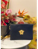 (LIKE NEW) VERSACE MEDUSA POUCH IN BLACK CALFSKIN LEATHER