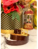 LOUIS VUITTON AMARANTE MONOGRAM VERNIS LV FRAME BELT