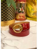 LOUIS VUITTON RED MONOGRAM VERNIS BELT 