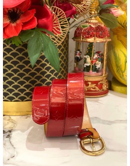 LOUIS VUITTON RED MONOGRAM VERNIS BELT 