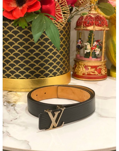 LOUIS VUITTON EPI LEATHER BELT IN BLACK