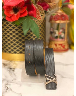 LOUIS VUITTON EPI LEATHER BELT IN BLACK LOUIS VUITTON EPI LEATHER BELT IN BLACK