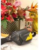 FENDI MONSTER EYE WAIST BAG IN BLACK LEATHER -FULL SET-