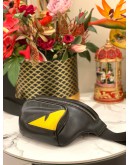 FENDI MONSTER EYE WAIST BAG IN BLACK LEATHER -FULL SET-