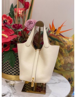 (UNUSED) 2022 HERMES PICOTIN 18 IN CRAIE CLEMENCE LEATHER -FULL SET- (UNUSED) 2022 HERMES PICOTIN 18 IN CRAIE CLEMENCE LEATHER -FULL SET-