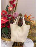 (UNUSED) 2022 HERMES PICOTIN 18 IN CRAIE CLEMENCE LEATHER -FULL SET-