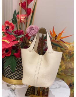 (UNUSED) 2022 HERMES PICOTIN 18 IN CRAIE CLEMENCE LEATHER -FULL SET- (UNUSED) 2022 HERMES PICOTIN 18 IN CRAIE CLEMENCE LEATHER -FULL SET-