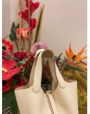 (UNUSED) 2022 HERMES PICOTIN 18 IN CRAIE CLEMENCE LEATHER -FULL SET-