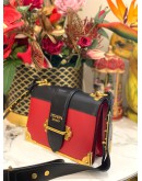 PRADA CITY CALF SAFFIANO CAHIER BAG RED BLACK CROSSBODY BAG