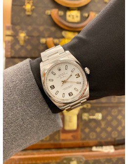 (LIKE NEW) 2010 ROLEX OYSTER PERPETUAL AIR KING REF 114200 WHITE DIAL 34MM AUTOMATIC WATCH