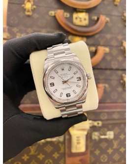 (LIKE NEW) 2010 ROLEX OYSTER PERPETUAL AIR KING REF 114200 WHITE DIAL 34MM AUTOMATIC WATCH