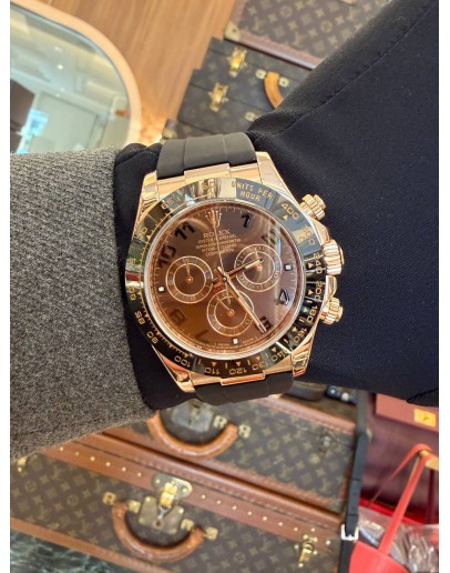 (LIKE NEW) 2015 ROLEX DAYTONA REF 116515 18K 750 ROSE GOLD BROWN DIAL 40MM AUTOMATIC WATCH -FULL SET-