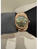 (BRAND NEW) 2024 ROLEX DAY-DATE 40 REF 228238 18K 750 ROSE GOLD AVOCADO GREEN DIAL AUTOMATIC WATCH -FULL SET-
