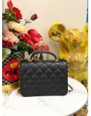 (LIKE NEW) CHANEL 23B  FLAG BAG WITH HANDLE CAVIAR GOLD HARDWARE 