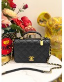 (LIKE NEW) CHANEL 23B  FLAG BAG WITH HANDLE CAVIAR GOLD HARDWARE 