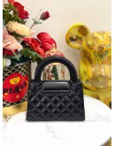 (UNUSED) CHANEL MINI KELLY IN BLACK LAMBSKIN LEATHER- FULL SET-