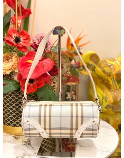 BURBERRY CHECK NOVA PAPILLON SHOULDER BAG 