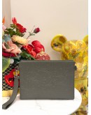 (LIKE NEW) DIOR CLUTCH IN GRAY DIOR GRAVITY LEATHER  