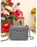 CHANEL SQUARE MINI FLAP BAG IN GREY LAMBSKIN 