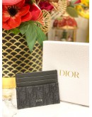 DIOR CARD HOLDER IN OBLIQUE JACQUARD BLACK 