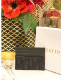 DIOR CARD HOLDER IN OBLIQUE JACQUARD BLACK 