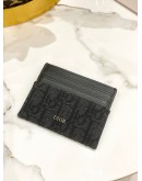 DIOR CARD HOLDER IN OBLIQUE JACQUARD BLACK 