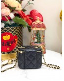 (LIKE NEW)CHANEL SUPER MINI VANITY WITH GOLD CHAIN 