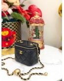 (LIKE NEW)CHANEL SUPER MINI VANITY WITH GOLD CHAIN 