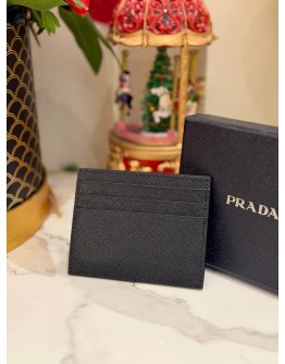 PRADA SAFFIANO LEATHER CARD HOLDER IN BLACK 