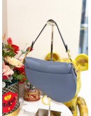 (LIKE NEW)CHRISTIAN DIOR SADDLE SHOULDER BAG IN POWDER BLUE CALFSKIN LEATHER