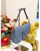 (LIKE NEW)CHRISTIAN DIOR SADDLE SHOULDER BAG IN POWDER BLUE CALFSKIN LEATHER