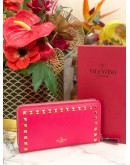 VALENTINO LONG WALLET IN HOT PINK  LEATHER