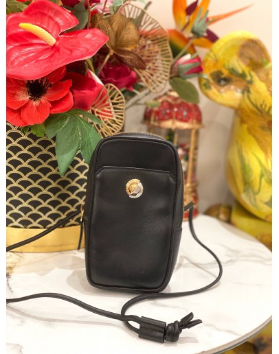 VERSACE CROSSBODY BAG IN BLACK LEATHER