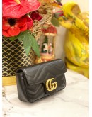 GUCCI GG MARMONT MINI SHOULDER BAG IN BLACK LEATHER 