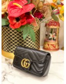 GUCCI GG MARMONT MINI SHOULDER BAG IN BLACK LEATHER 